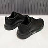 Чоловічі шкіряні кросівки (натуральна шкіра) чорні демісезонні для чоловіків на весну осінь, розміри 40-45, фото 3