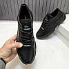 Чоловічі шкіряні кросівки (натуральна шкіра) чорні демісезонні для чоловіків на весну осінь, розміри 40-45, фото 5