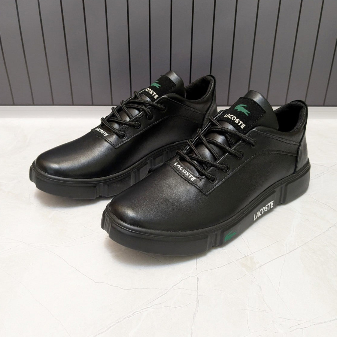 Чоловічі шкіряні кросівки (натуральна шкіра) чорні демісезонні для чоловіків на весну осінь, розміри 40-45, фото 1