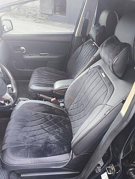 Накидки 3D Elegant з алькантари Modena на передні сидіння чорні Elegant 700 236