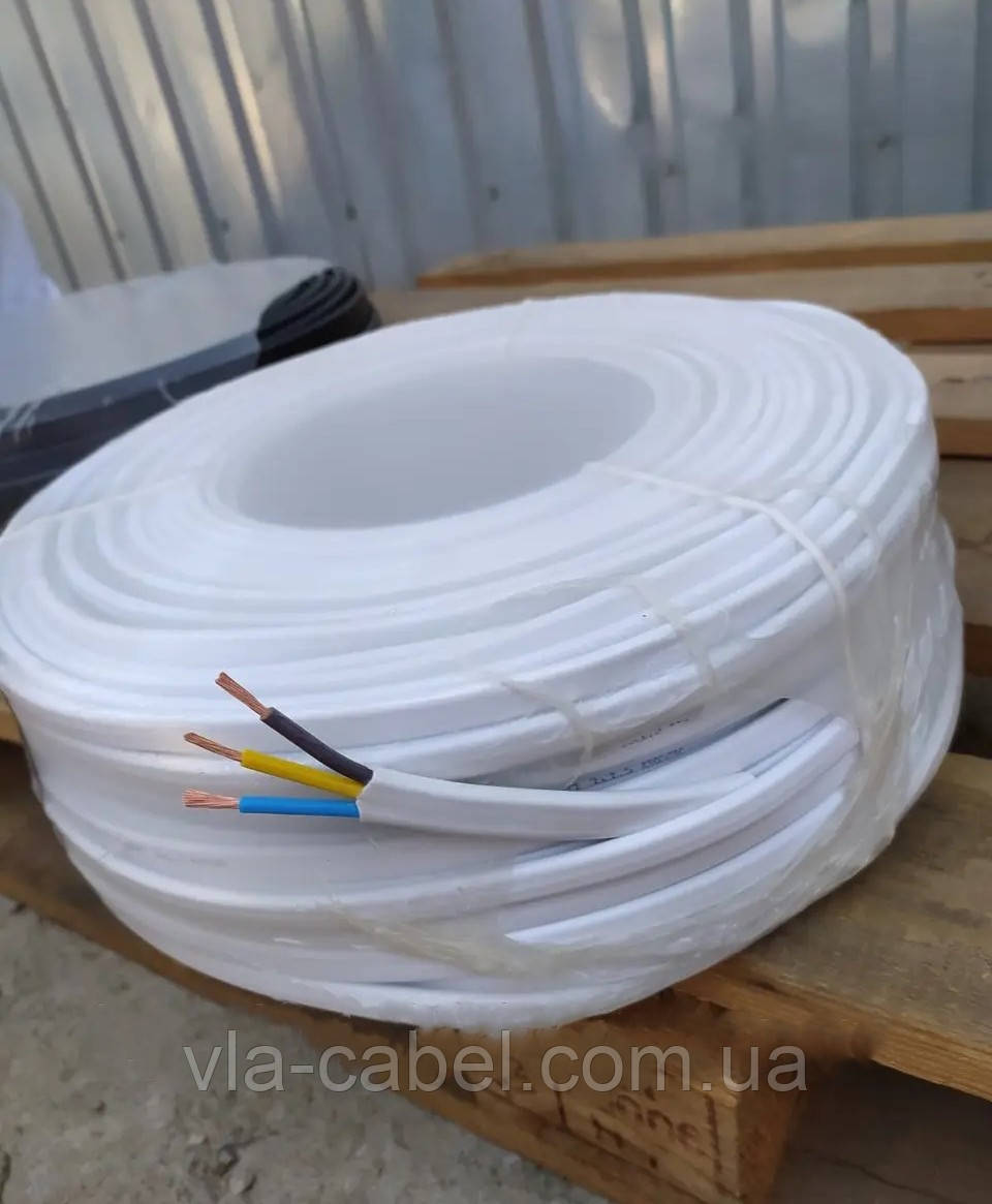 Провід гнучкий ШВВП 3х2,5 мідний плоский Одеса ГОСТ (бухта 100м), фото 1