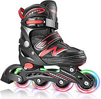 Роликові ковзани Hozzen для дітей регульовані зі колесами, що світяться для вуличного катання.