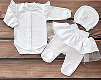 Теплий комплект для дівчинки на виписку (футер -тканина з начосом)