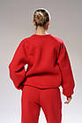 Жіночий зимовий спортивний костюм оверсайз Bunny червоний Комплект Світшот Штани на флісі, фото 5