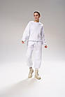Жіночий зимовий спортивний костюм оверсайз Bunny білий Комплект Світшот Штани на флісі, фото 3
