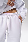 Жіночий зимовий спортивний костюм оверсайз Bunny білий Комплект Світшот Штани на флісі, фото 8