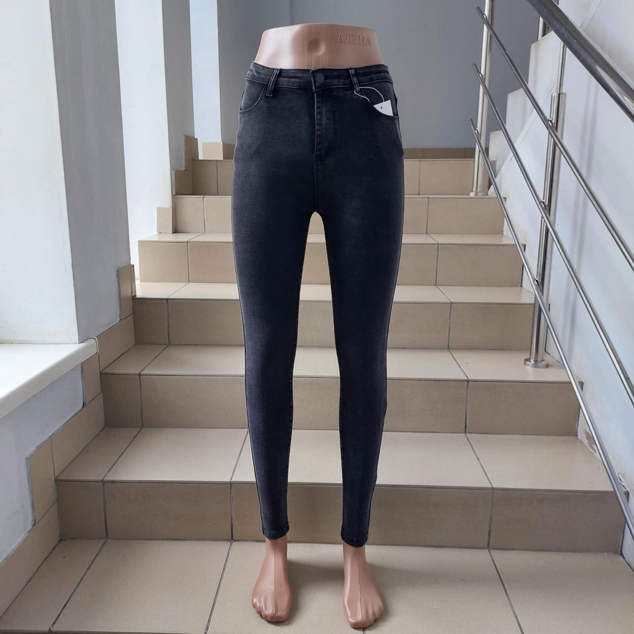 Джинси жіночі вузькі стрейч тонкі висока посадка 25 сірі, фото 1