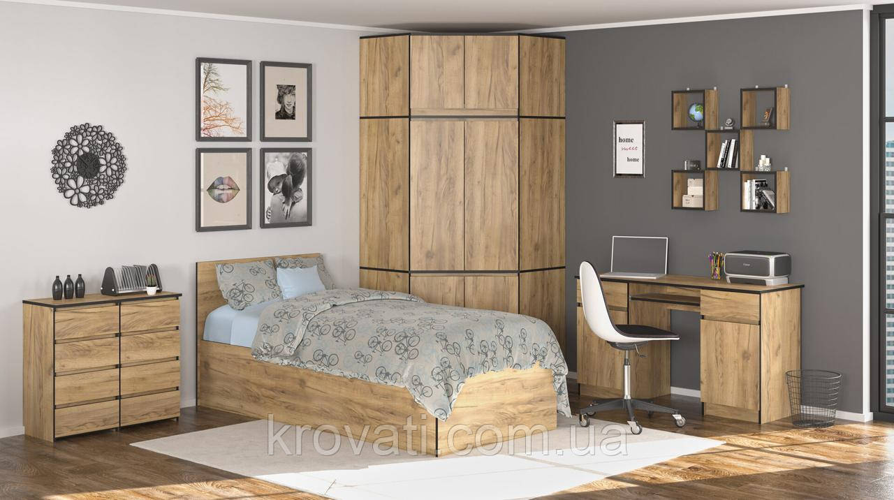 Дитяча 4 Бруклін, Меблі Сервіс, Дуб крафт золотий