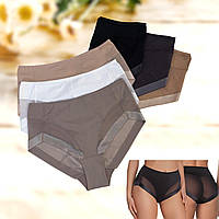 Труси жіночі сліп La Vivas безшовні з сіточкою 1 шт висока посадка Розмір M L XL XXL