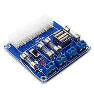 Модуль (адаптер) живлення ATX 24 pin HU-M28 з USB портами, клемами та запобіжниками для Arduino, фото 2