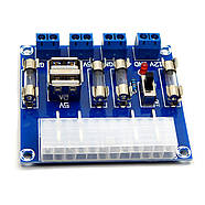 Модуль (адаптер) живлення ATX 24 pin HU-M28 з USB портами, клемами та запобіжниками для Arduino, фото 3