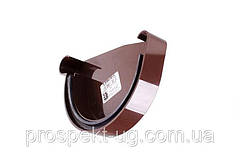 Заглушка ринви водостічного 90мм пластикова ліва коричнева Profil