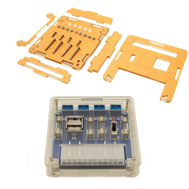 Прозорий акриловий корпус для модуля розподілу живлення ATX 24 pin HU-M28 Прозорий акриловий корпус для модуля розподілу живлення ATX 24 pin HU-M28