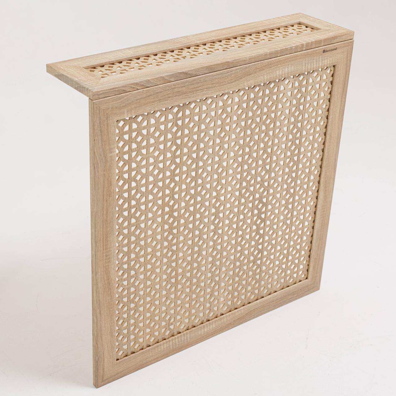 Декоративний екран з кришкою на батарею колір Дуб Сонома, 62 х 60 х 17 см, фото 1