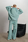 Жіночий зимовий спортивний костюм оверсайз Alice м'ятний Комплект Світшот Штани на флісі, фото 8