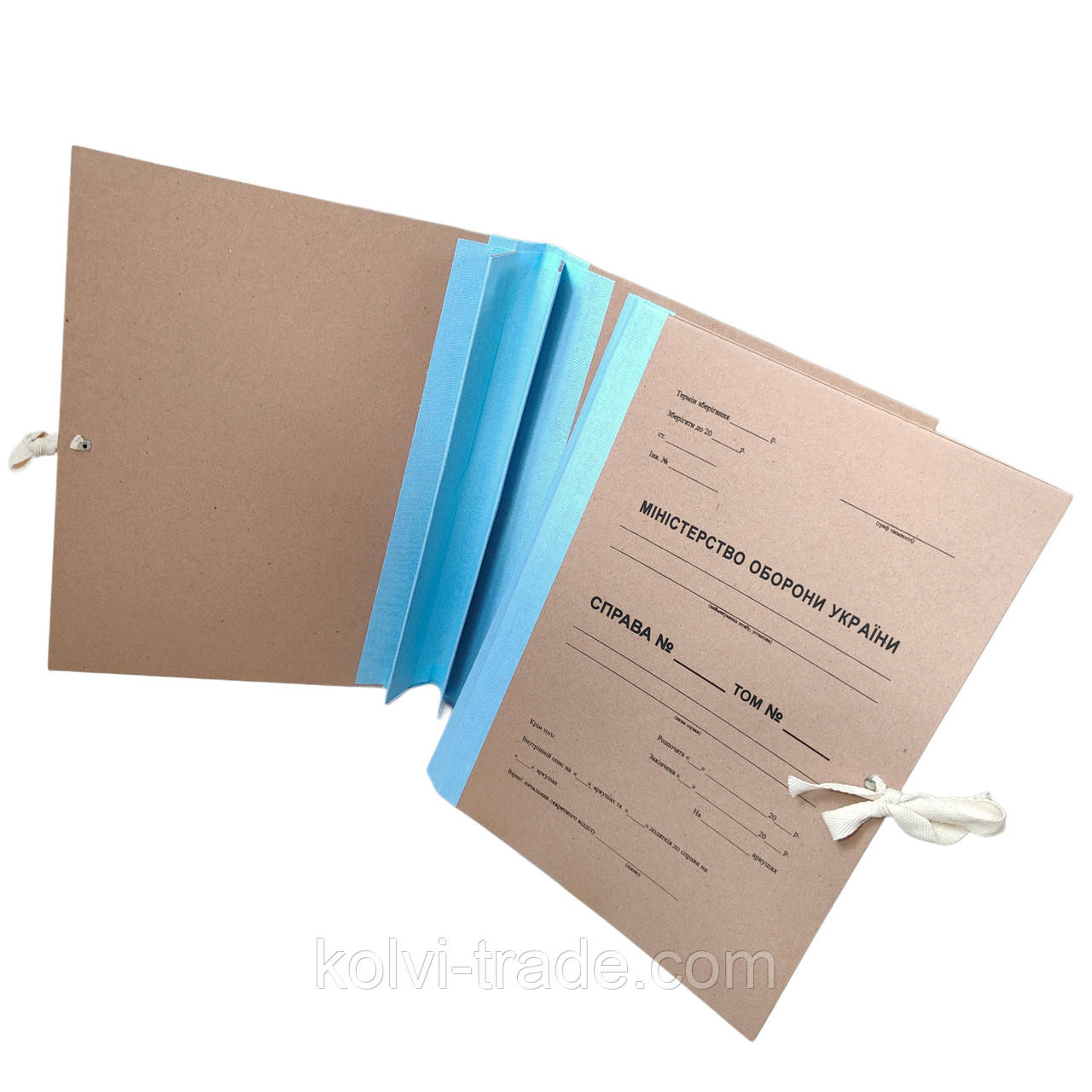 Обкладинка тверда для тривалого зберігання документів МО України, коленкор, 230×320×40 мм
