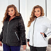 Жіноча осіння куртка :50/52,54/56,58/60 чорна біла