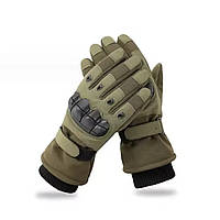 Військові Зимові тактичні перчатки. Теплі армійські штурмові рукавички ЗСУ для смартфонів із захистом кулака
