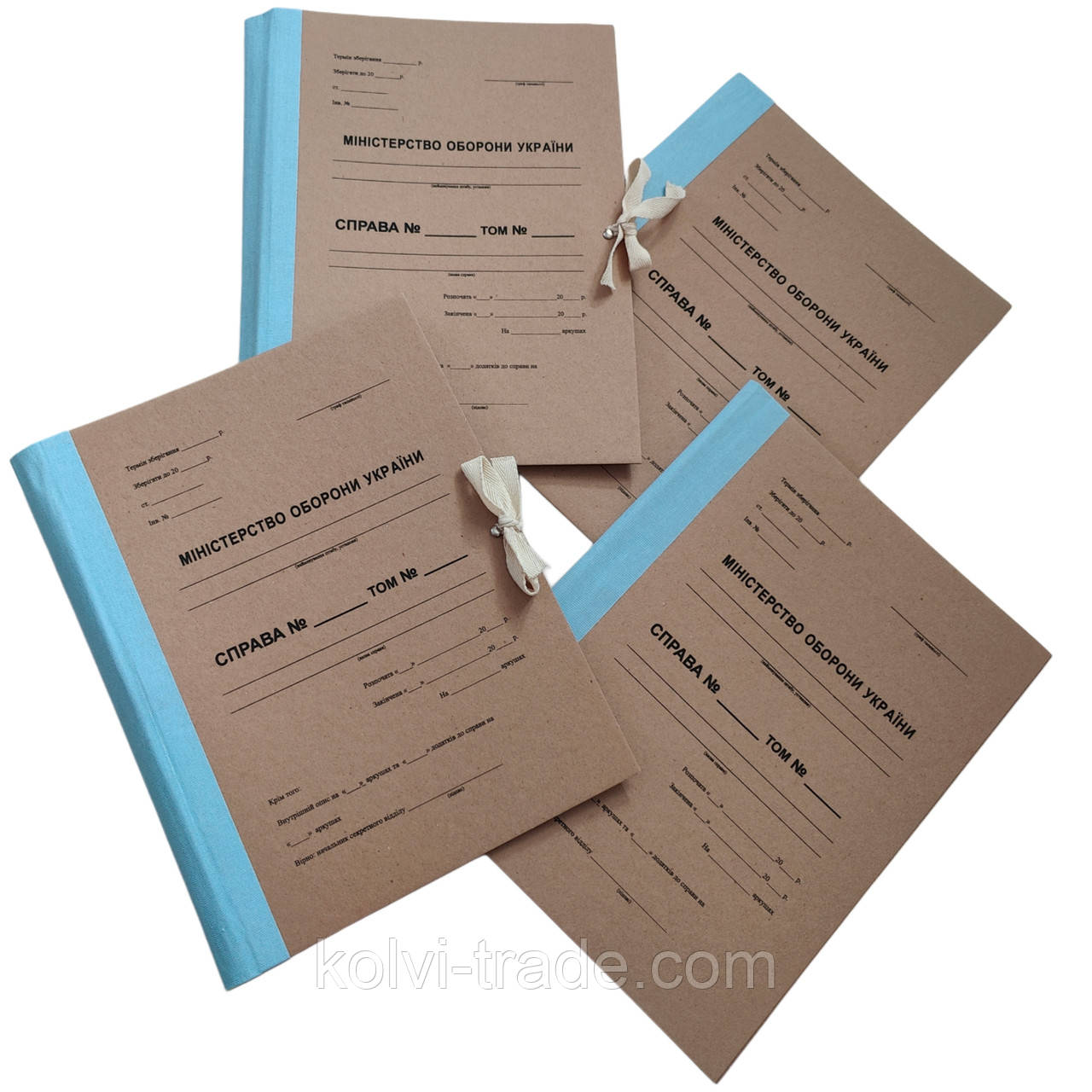 Папка-обкладинка тверда МО України, коленкор, 40 мм, корінець, з подвійним клапаном, фото 1