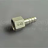 Штуцер шланговий нержавіючий DN15 (1/2") внутр. різьба, н/ж сталь AISI304, ялинка 12.7 мм, BSPP, Class 150, фото 2