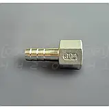 Штуцер шланговий нержавіючий DN15 (1/2") внутр. різьба, н/ж сталь AISI304, ялинка 12.7 мм, BSPP, Class 150, фото 8