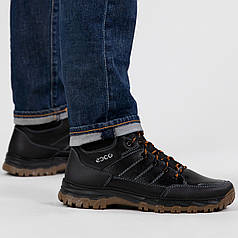 Черевики чоловічі зимові з шкіри чорні (АБ 311)