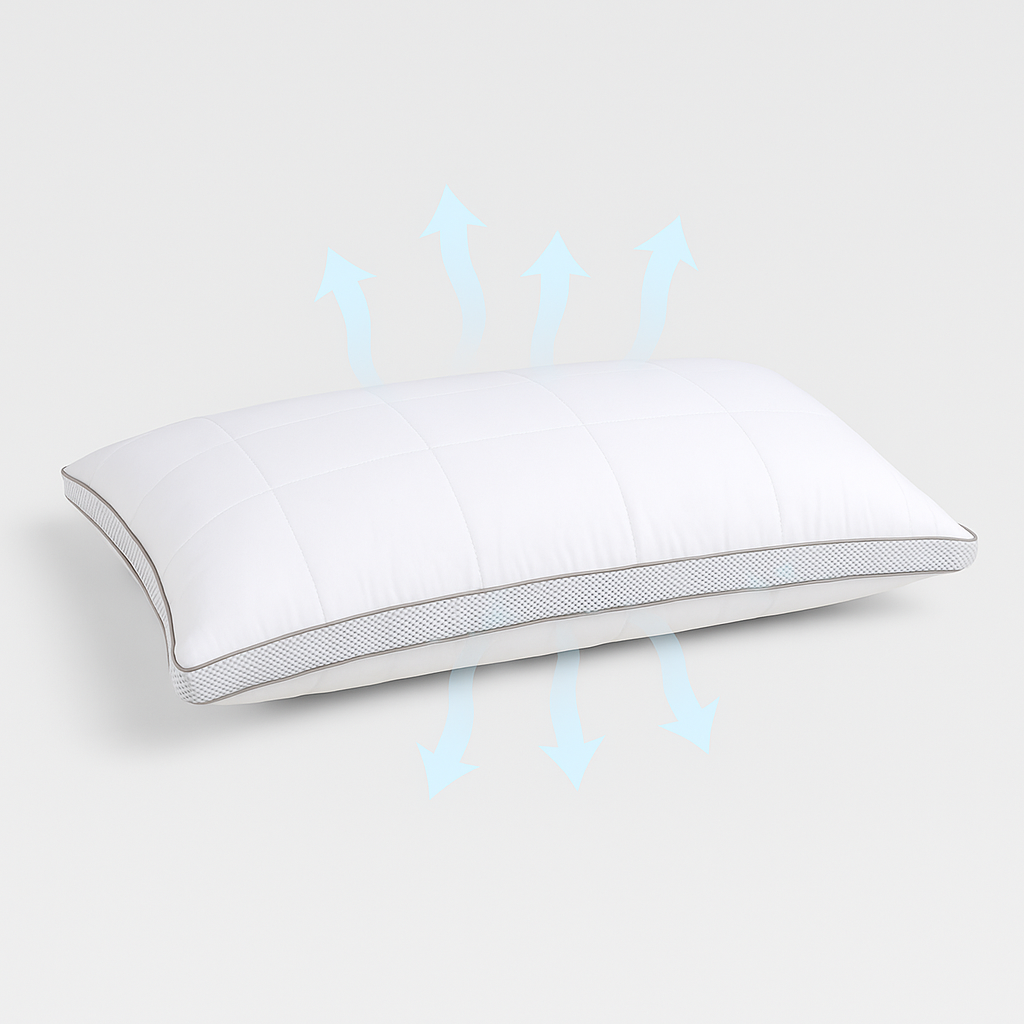 Подушка Breeze 50×70 см висока зі зйомним чохлом та системою вентиляції, фото 1
