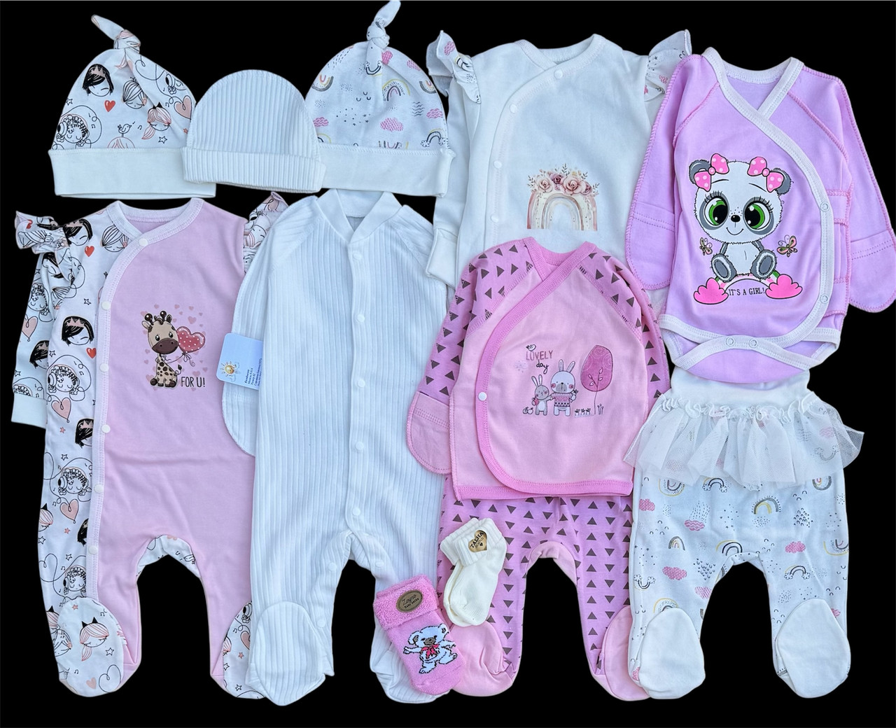 Красивый набор одежды для новорожденых девочек, качественая одежда для малышей, осень, хлопок, 62 см - фото 1 - id-p1371718337