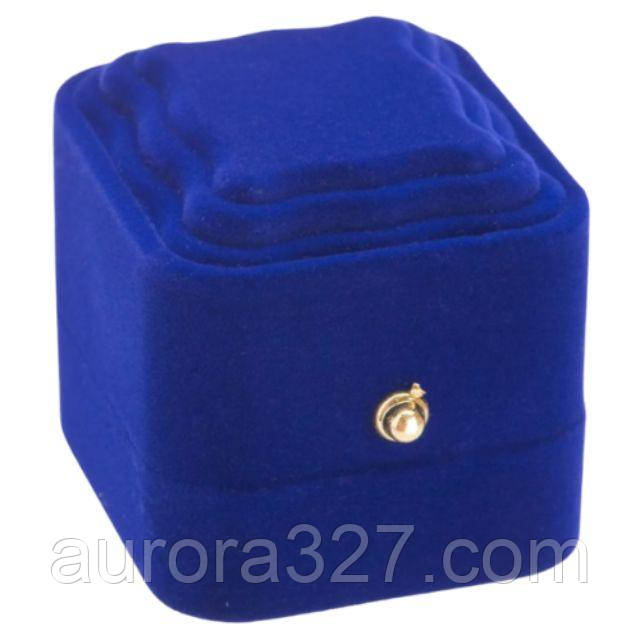 Футляр для кільця Класика піраміда з візерунком синій, фото 1