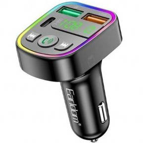 FM Модулятор Earldom ET-M103 RGB 7 colors/1USB/Type-C/U-Disk/3.1A (Чорний)