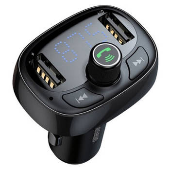 FM Модулятор Baseus (CCMT000301) S-09 Overseas 3.4A/2 USB (Чорний)