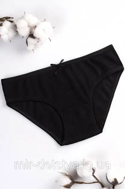 Трусики чорні (рубчик) ТМ Baykar р.5 (146-152)