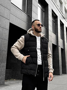 Куртка з трикотажними рукавами та капюшоном Infinity чорний/бежевий