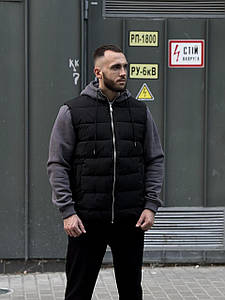 Куртка з трикотажними рукавами та капюшоном Infinity чорний/графіт