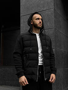 Куртка з трикотажними рукавами та капюшоном Infinity чорна