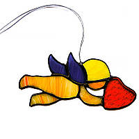 Вітражна підвіска «Ангел із серцем» — скляний декор і подарунок