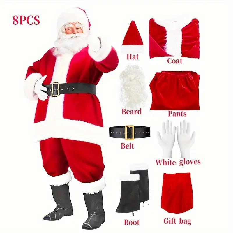 Полный костюм Санта-Клауса для мужчин и женщин. Костюм Санты, фото 1