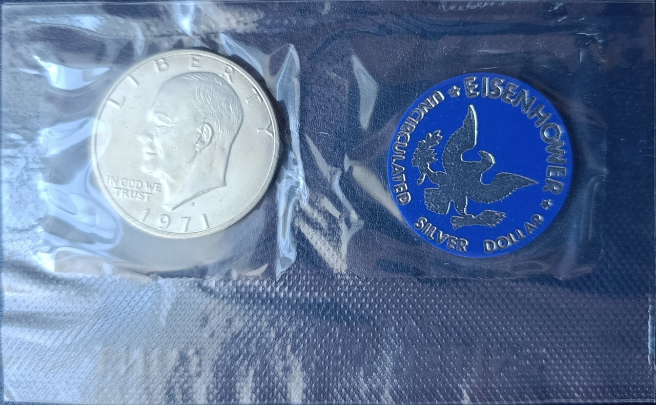 США 1 долар, 1971 Ейзенхауер, срібний долар, фото 1
