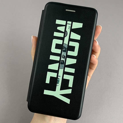 Чохол-книга для iPhone 11 чорна книжка з принтом з написом гроші money q09u, фото 1