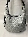 Сумка Рюкзак стьобана жіноча з плащівки з кишеньками., фото 2