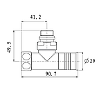 Комплект кутових радіаторних кранів RV-2034 1/2х3/4 з накидною гайкою та круглою ручкою, фото 2