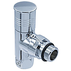 Комплект кутових радіаторних кранів RV-2034 1/2х3/4 з накидною гайкою та круглою ручкою, фото 3