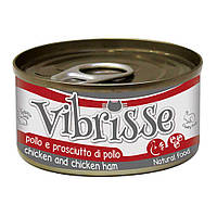 Консерва для котів VIBRISSE з куркою та шинкою, 70 г (*)