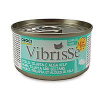 Консерва для котів VIBRISSE MENU курка з тілапією у соусі з водоростей, 70 г (*)