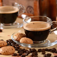 Набір скляних чашок Pasabahce Basic для кави з блюдцями 90 мл 6 шт (97984)