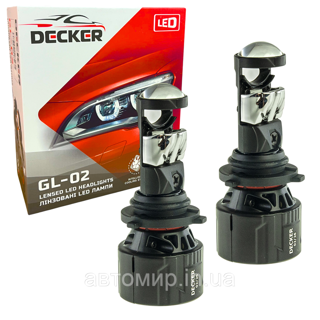 Led світлодіодні міні лінзи Bi-LED MiniLens Decker Led GL-02 HB4 5000k 8000lm 45w 9-32v (2 шт), фото 1