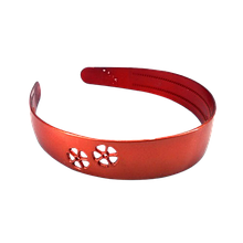 Обруч для волосся теракотовий глянсовий із декором (Франція) 0036