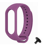 Ремінець Prime для Mi Band 3/4 силіконовий з металевою кнопкою, Purple