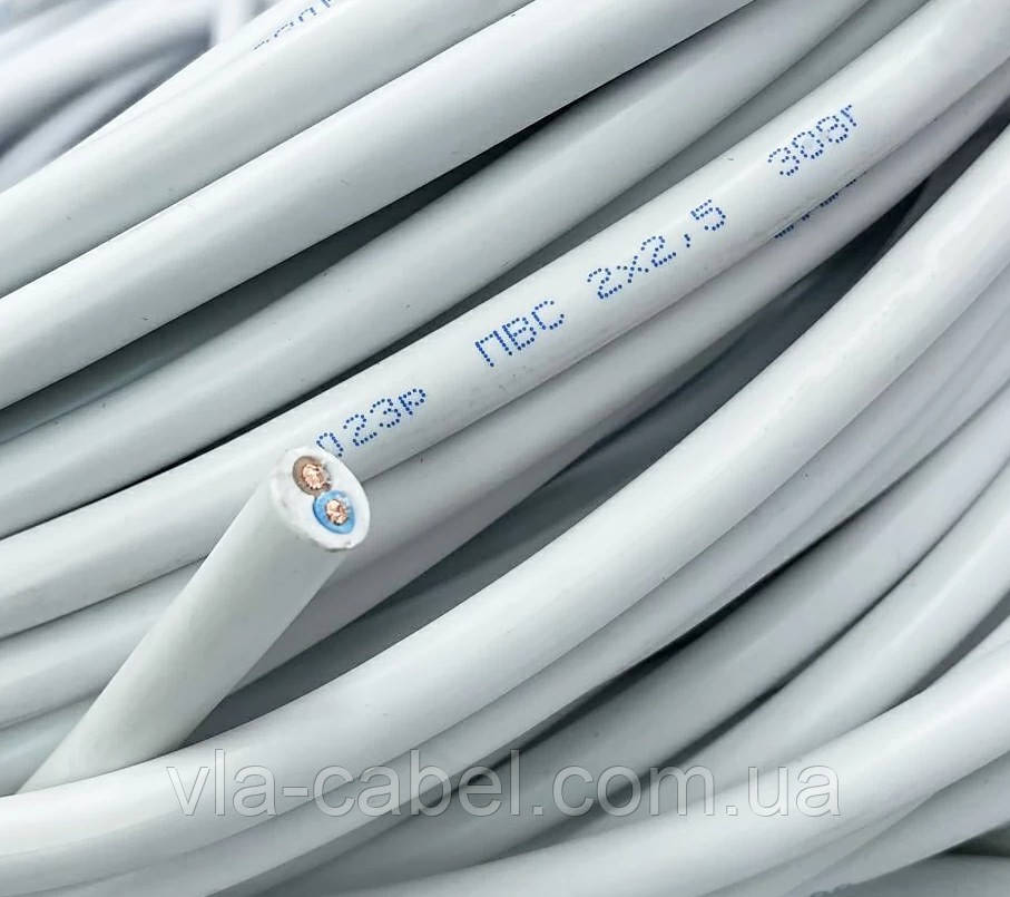 Провід круглий ПВС 2х2,5 мідний багатожильний Одеса ГОСТ (бухта 100м), фото 1