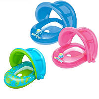 Плотик надувний для плавання Bestway 34091, з надувним захистом від сонця, 80-85 см